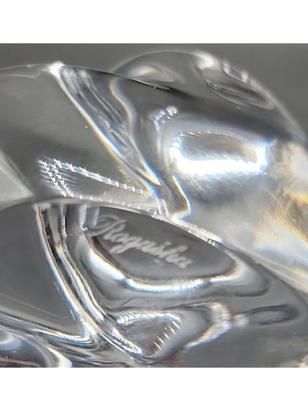 VTG Rogaska Heavy Lead Crystal Heart Paper Weight Candle Holder Slovenia Signed - Picture 6 of 6